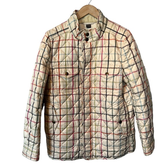 Coach Jackets & Coats Coach Beige Plaid Quilted Chore Coat Large